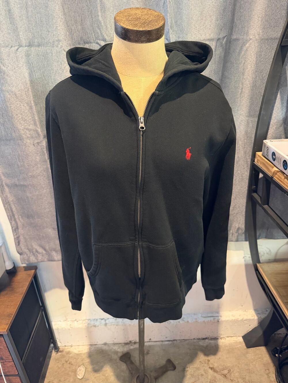 Polo Ralph Lauren Zip-Up Hoodie – Navy – Red Pony Logo – Size BOYS 18-20 (XL)
